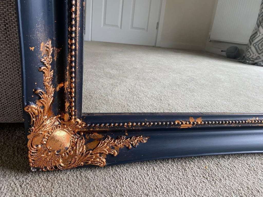 Extra Large Mirror French Baroque Antique Ornate Painted Gold Leaf Stencilled - Image 3