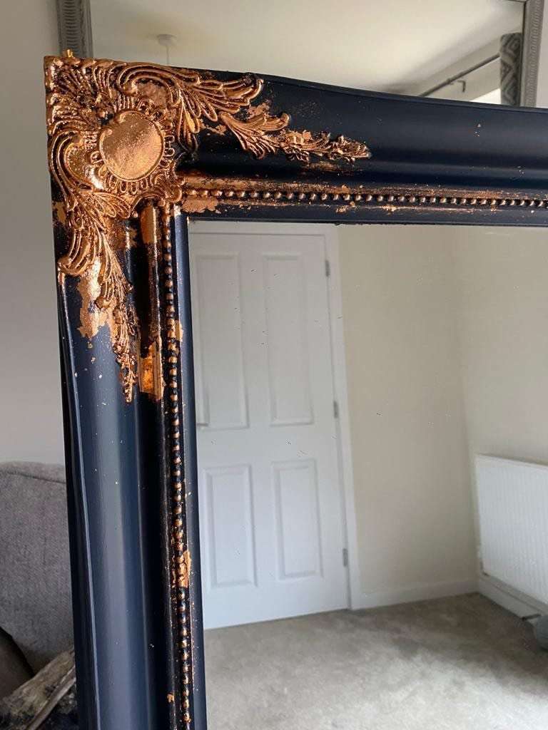 Extra Large Mirror French Baroque Antique Ornate Painted Gold Leaf Stencilled - Image 2