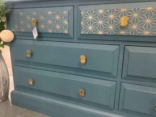 Large Aztec Tribal Chest of Drawers Painted Bespoke Stencilled Upcycled ...
