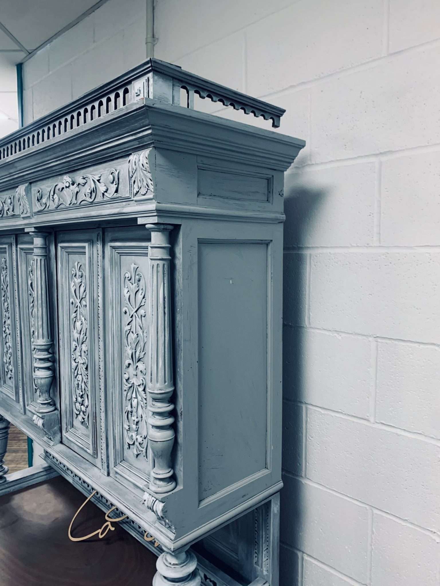 Stunning French Sideboard Dresser Italian dresser Buffet Armoire Cabinet stone effect concrete effect - Image 3