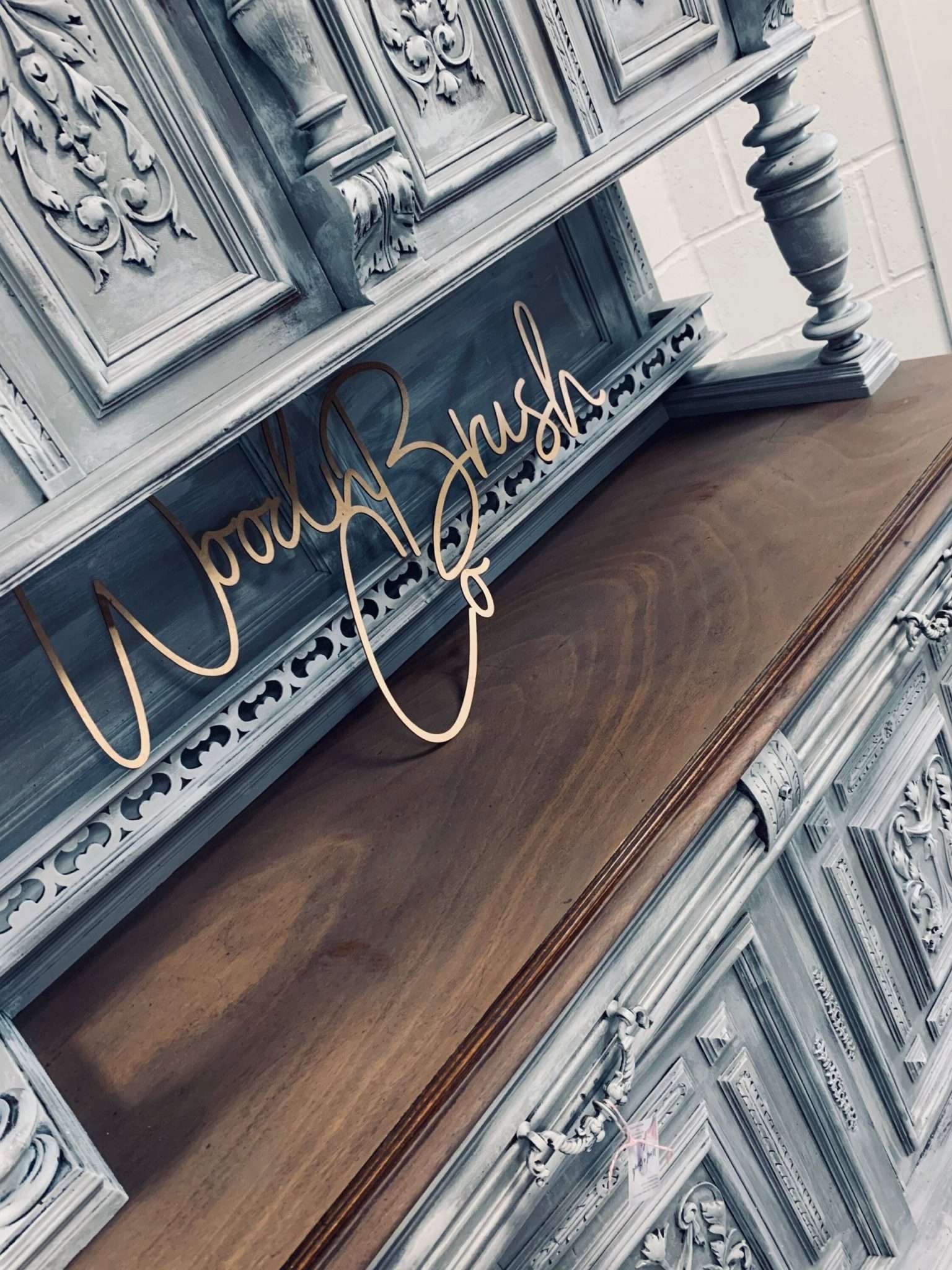 Stunning French Sideboard Dresser Italian dresser Buffet Armoire Cabinet stone effect concrete effect - Image 7