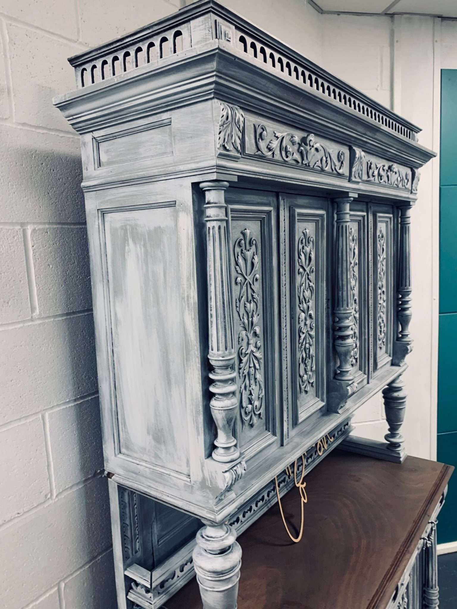 Stunning French Sideboard Dresser Italian dresser Buffet Armoire Cabinet stone effect concrete effect - Image 6